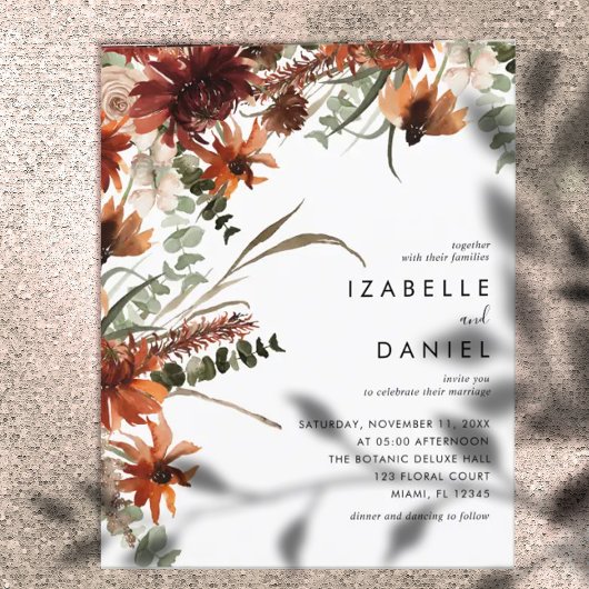 Budget najaar Terracotta Rustic Wedding Flyer