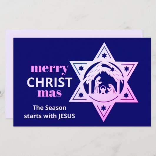 Budget Nativité Christian CHRIST Carte (Devant / Derrière)