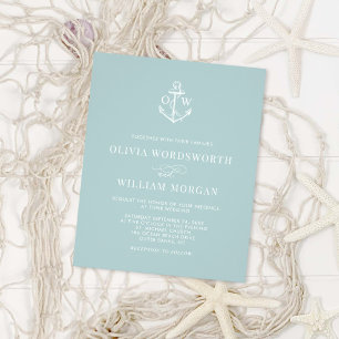 Budget Nautical Anchor Wedding Invite Zee Glass Flyer