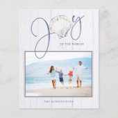 Budget Nautical Kerstmis Joy Shell Holiday Foto (Voorkant)