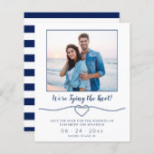 Budget Nautical Knot Photo Wedding Save the Date (Voorkant / Achterkant)