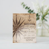 BUDGET  Nautical Map Wedding Invite (Staand voorkant)