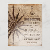 BUDGET  Nautical Map Wedding Invite (Voorkant)