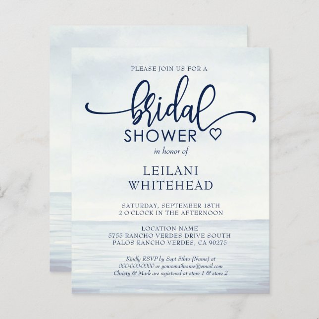 Budget Nautical Ocean Bridal Shower (Voorkant / Achterkant)