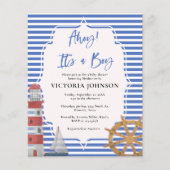 Budget nautisch blauw ITS A Boy Baby shower uitnod (Voorkant)