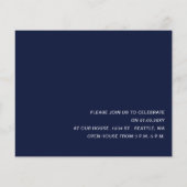 Budget Navy Arch Photo Afstuderen Invitation (Achterkant)