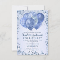 Budget Navy Blauw Glitter Ballon Kids Verjaardag
