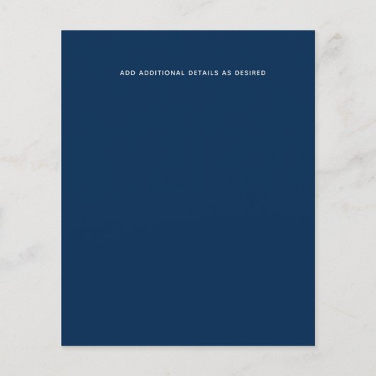 Budget Navy Blauw Witte Anemoon Trouw Uitnodiginge (Achterkant)