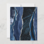 Budget Navy Blauwe Zilveren Agate Huwelijk (Achterkant)