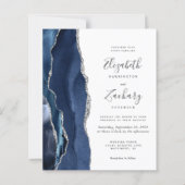 Budget Navy Blauwe Zilveren Agate Huwelijk (Voorkant)