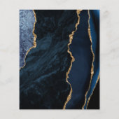 Budget Navy Blue Agate Gold Glam Wedding Uitnodigi (Achterkant)