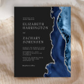 Budget Navy Blue Agate Silver Wedding