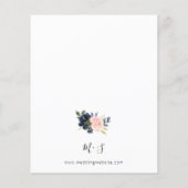 Budget Navy Blue & Blush Pink Floral Wedding (Achterkant)