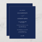 Budget Navy Blue Calligraphy Wedding (Voorkant / Achterkant)