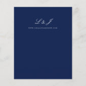 Budget Navy Blue Calligraphy Wedding Flyer (Achterkant)
