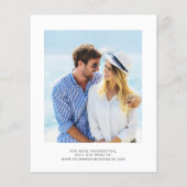 Budget Navy Blue Gold Agate Photo Wedding Invite (Achterkant)