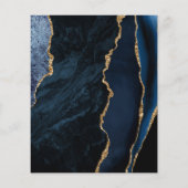 Budget Navy Blue Gold Agate Wedding Invitation (Achterkant)