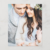 BUDGET Navy Blue Gold Botanical Photo Wedding (Achterkant)