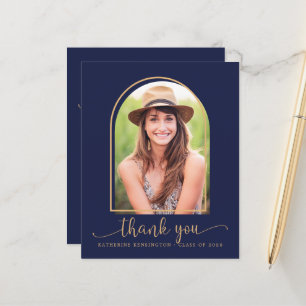 Budget Navy Blue Gold Foto Afstuderen Dank u
