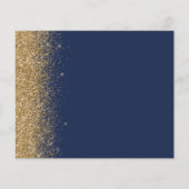 Budget Navy Blue Gold Glitter Save the Date (Achterkant)
