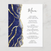 Budget Navy Blue Gold Ink Wedding Menu (Devant)