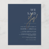 Budget Navy Blue | Ja Minimalistisch huwelijk (Voorkant)