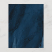 Budget Navy Blue & Leaves Cross Baptism Invitation (Achterkant)