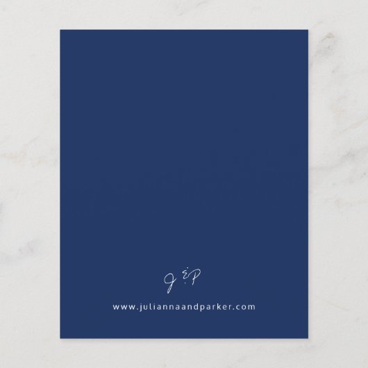 Budget Navy Blue MOD Calligraphy Wedding (Achterkant)