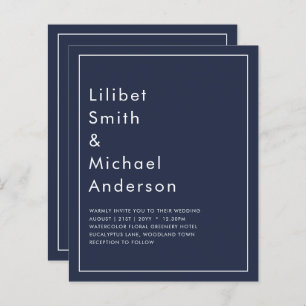 BUDGET Navy Blue Monochrome WEDDING