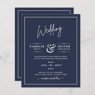 BUDGET Navy Blue Monochrome WEDDING