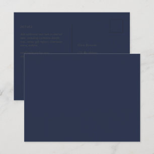 BUDGET Navy Blue Monochrome WEDDING Briefkaart