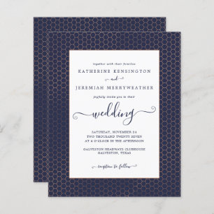 Budget Navy Blue Roos Gold Geometric Wedding
