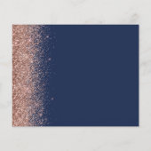 Budget Navy Blue Roos Gold Glitter Save the Date (Achterkant)