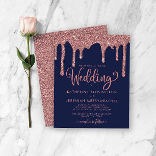 BUDGET Navy Blue Roos Gold Glitter Weddenschap