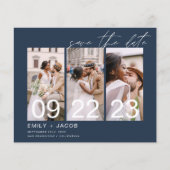 Budget Navy Blue Save the Date 3 Uitnodigingen voo Flyer (Voorkant)