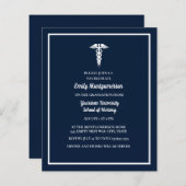 BUDGET Navy Blue White Nursing School Afstuderen (Voorkant / Achterkant)
