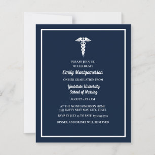 BUDGET Navy Blue White Nursing School Afstuderen