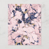 Budget Navy Blush Gold Marble Wedding Invitation (Achterkant)