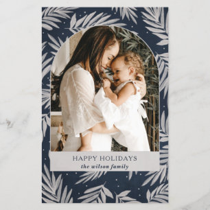 Budget Navy Branch Arch Photo Holiday Card