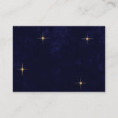 BUDGET Navy Celestial Gold Star Wedding QR Code Informatiekaartje (Achterkant)