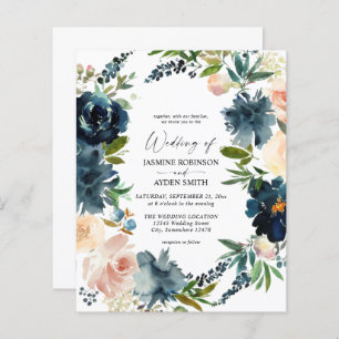 Budget Navy, Dusty Blue en Pink Floral 2 Wedding
