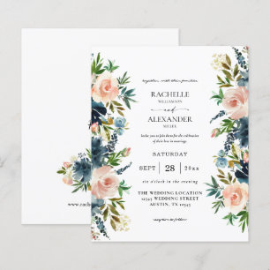 Budget Navy, Dusty Blue & Pink Floral 1 Wedding