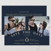 Budget Navy Elegant Pink 2 Foto's Chic Wedding (Voorkant / Achterkant)