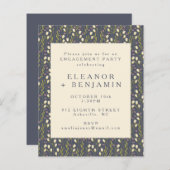 Budget Navy Garden Floral Engagement Party (Voorkant / Achterkant)