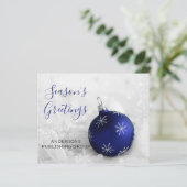 Budget Navy Ornament Company Holiday Card (Staand voorkant)