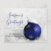 Budget Navy Ornament Company Holiday Card (Voorkant)