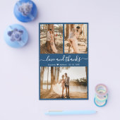 Budget Navy Photo Collage Wedding Bedankt Flyer (Enkel)