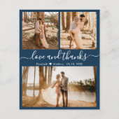 Budget Navy Photo Collage Wedding Hartelijk dank (Voorkant)