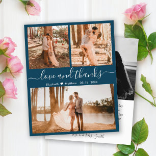 Budget Navy Photo Collage Wedding Hartelijk dank