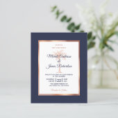 Budget Navy Roos Gold Palm Wedding (Staand voorkant)